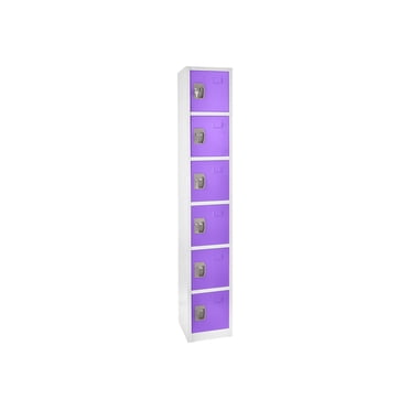 AdirOffice Casier de Rangement à 6 Compartiments en Acier pour Clés, 72 Po H x 12 Po L x 12 Po P, Violet (Lot de 4)