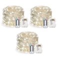 thumbnail image 1 of 33 Feet 100 Led Fairy Lights Battery Operated with Remote Control Timer Waterproof Silver Wire Twinkle String Lights for Bedroom Indoor Outdoor Wedding Dorm Decor White 3Pack（Buy 2 Get, 1 of 9