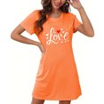 thumbnail image 4 of Amzcrzy Pyjamas pour Femmes Mode Imprimé Cœur Valentines Day Robe Décontractée Confortable à Manches Courtes Chemises de Nuit pour Femmes Valentines Day Cadeaux, 4 of 5