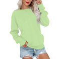 thumbnail image 2 of Hauts pour Femmes Manches Longues Amples Décontractés Tunique Plissée Boutonnée Imprimé Halloween Vert Armée L, 2 of 6