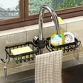 thumbnail image 1 of Wuztai Kitchen Faucet Organizer Rack, Multifunctional Aluminum Sink Storage Basket for Sponge Soap Brush, Rustproof Drainable Faucet Mount Holder for Kitchen Bathroom Balcony Sink Supplies, 1 of 7