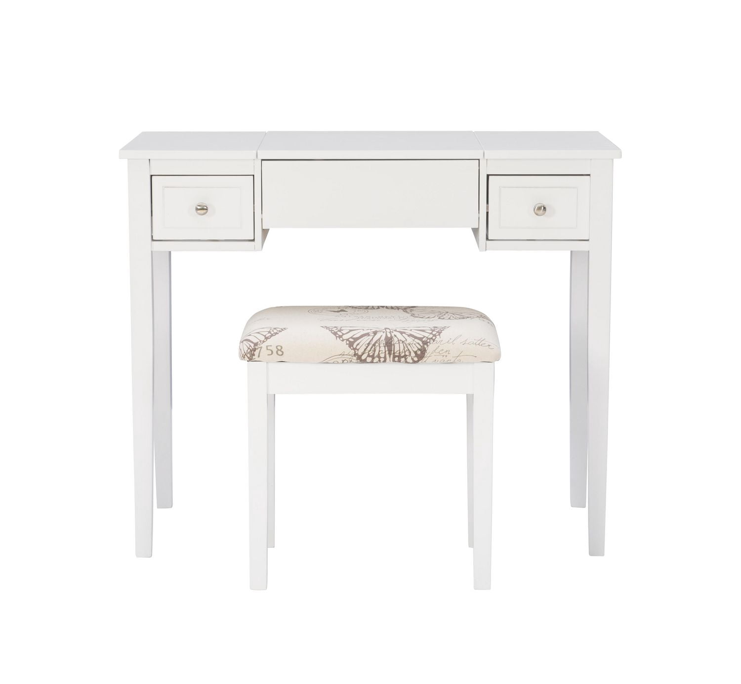 Ensemble de Vanité de Banc Joanna Butterfly en Blanc