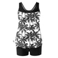 thumbnail image 3 of UPPADA 2 Piece Full Coverage Swimsuits for Women Floral Athleti Crewneck Bathing Suits High Waisted Tummy Control Modest Swimwear Comfy Tankini Top with Shorts Black,Xl, 3 of 5