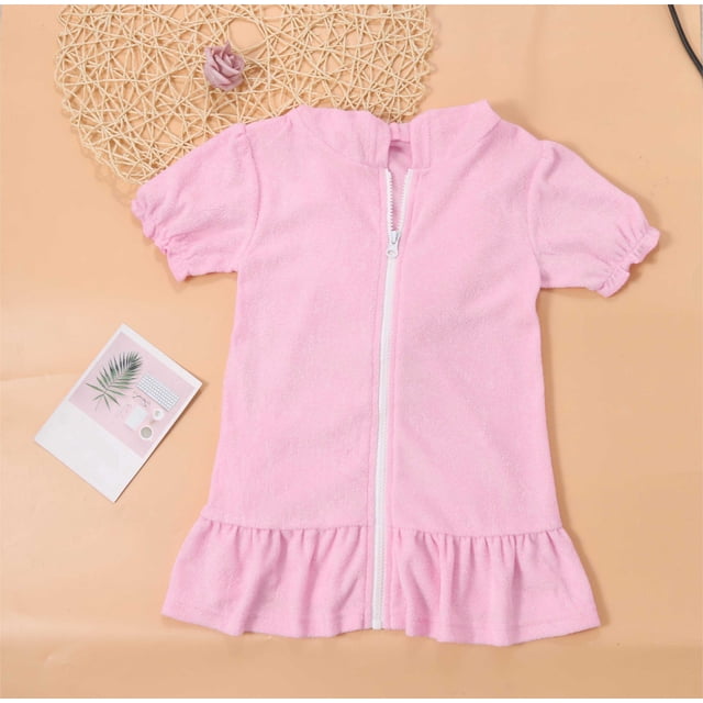 EGNMCR Robes pour Filles Filles par-Dessus de Maillot de Bain Enfants par-Dessus de Maillot de Bain à Fermeture Éclair Robe de Maillot de Bain de Plage Tenues pour Bébé