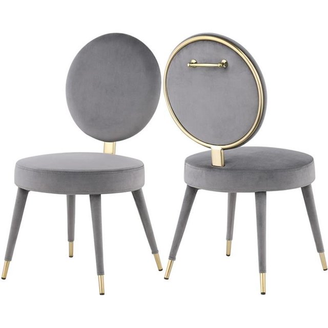Meridian Furniture Brandy Grey Velvet Dining Chair