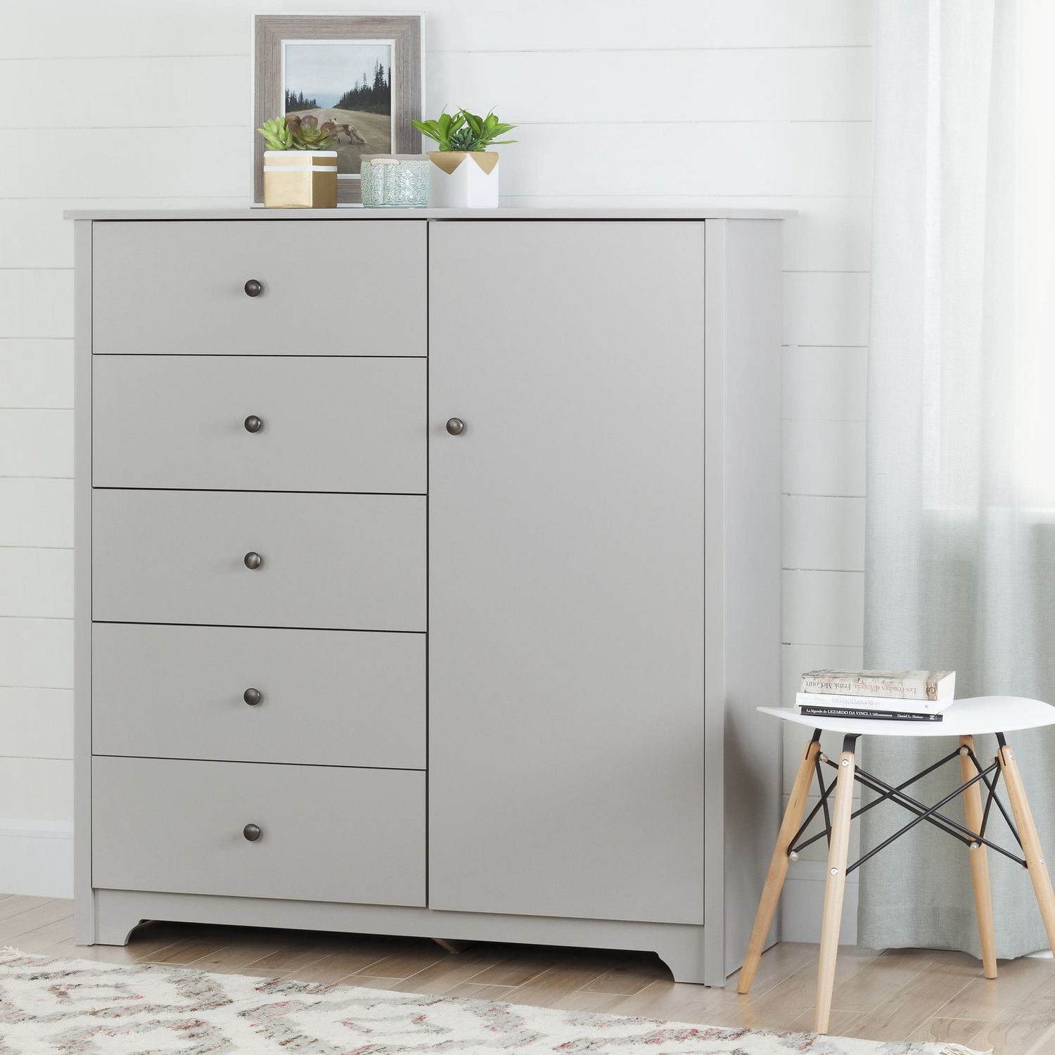 South Shore Vito Door Chest with 5 Drawers