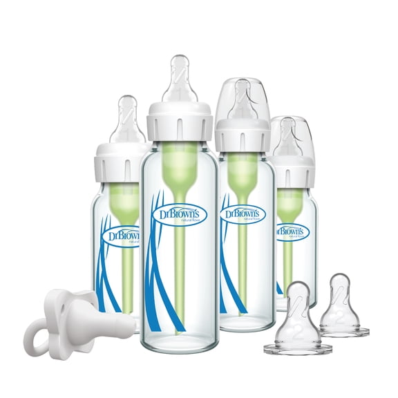 Lot de démarrage de biberons en verre anti-coliques Options+ du Dr Brown's