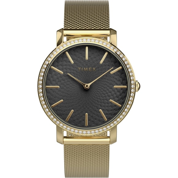 Timex Women's Transcend Celestial 34mm Watch - Gold-Tone Bracelet Black Dial Gold-Tone Case