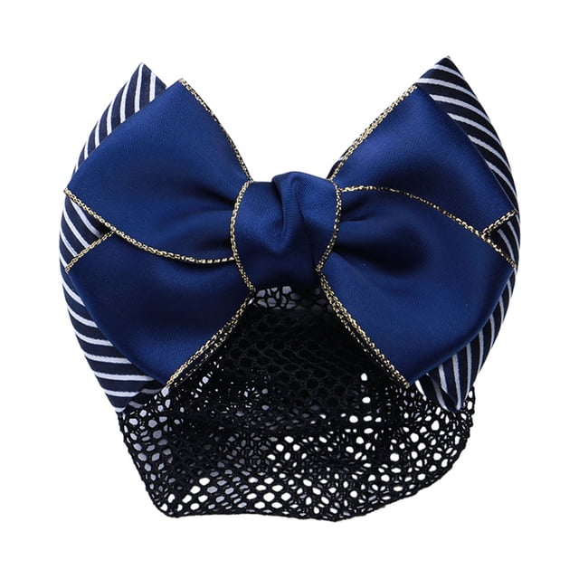 Decodeary Professional Hair Plate Mesh Pocket Practical Snood Net Elegant And Professional Thick stripes-gold 1Set
