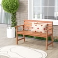 thumbnail image 4 of Costway Patio Solid Wood Bench Wood 2-Seat Chair with Slatted Seat & Inclined Backrest, 4 of 10