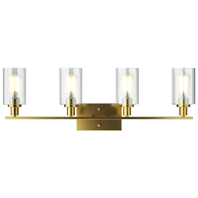 Patiojoy Bathroom Vanity Light Modern Wall 4-Light Sconce Fixtures With Clear Glass Shade