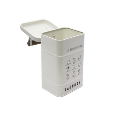 Maninstays Boîte de rangement pour lessive en poudre blanche, petite, avec couvercle