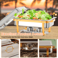 thumbnail image 3 of Chafing Dish Full Set, 2/4/6 Pack Stainless Steel Catering Chafer, Rectangle Buffet Food Warmers with Lids, Pans & Fuel Holders for Parties, Events & Weddings, 3 of 8