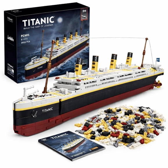 Liberty Imports Maquette du Titanic - Ensemble de Blocs de Construction de Grand Paquebot de Croisière 2022 Pcs, Jouet Éducatif STIM Cadeaux pour Enfants et Adultes, Présentoir de Collection