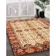 thumbnail image 2 of Ahgly Company Indoor Round Abstract Yellow Oriental Area Rugs, 7' Round, 2 of 6