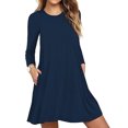 thumbnail image 1 of Gspmoly Robes pour Femmes Grande Taille, Mode Femmes Aguichant Décontractée Robe Unie à Manches Longues Robe Ample Robes de Travail pour Femmes Offres, 1 of 6