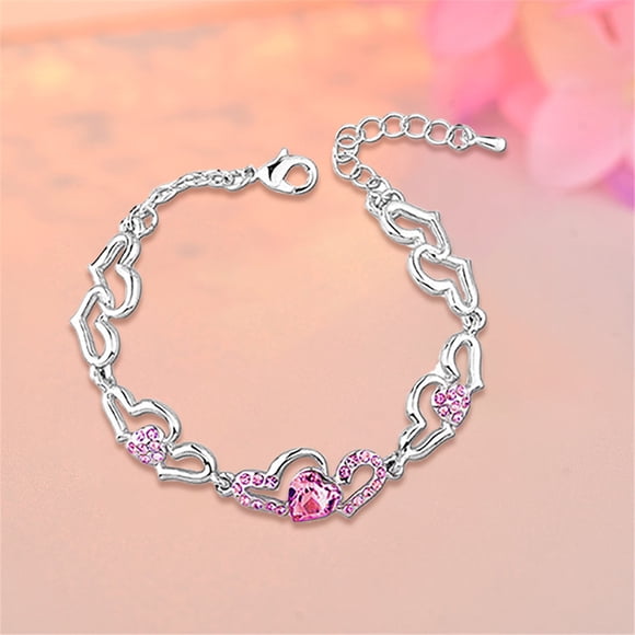 FcBaudy Bracelets for Women, Gifts for Women Heart Bracelet Jewelry Austrian Crystals Bangles Popular Jewelry Bracelets Crystals Bracelets