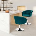 thumbnail image 3 of Gymax Ensemble de 2 Chaises Modernes en Velours Tabouret de Bar à Hauteur Réglable Pivotant à 360° Vert, 3 of 10