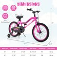 thumbnail image 3 of Costway Vélo pour Enfants de 18 Pouces avec Éclairage DEL, Siège Ajustable, Frein à Rétropédalage, Roues Stabilisatrices, Rose, Breveté, 3 of 10