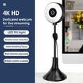 thumbnail image 2 of Caméra Web PC pour Diffusion HD 4K USB Pro Caméra Web d'Ordinateur Caméra Vidéo pour Mac Windows Ordinateur Portable Conférence Jeux Caméra Web avec Anneau Lumineux et Microphone, 2 of 9