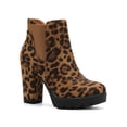 thumbnail image 1 of Unique Bargains Bottes Chelsea à Plateforme à Talons Hauts Épais à Fermeture Éclair pour Femmes, 1 of 8