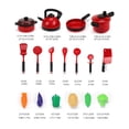 thumbnail image 3 of Play Kitchen Pretend Toy, Realistic Safe Dishes Utensils, Cookware Educational, For Toddlers, Child Play Set, Cutting Food Play, Imaginative Toy Hzhnb | Plastic, Red, 3 of 6