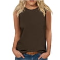 thumbnail image 1 of Yuyuzo Sleeveless Tops for Women Round Neck Tank Tops Solid Color Summer T Shirts Loose Basic Shirts, 1 of 4