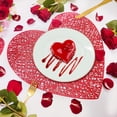 thumbnail image 1 of Placemats Set, Usavan Non-Slip Heat Resistant PVC Placemats, Large Heart Shaped Washable Table Mats for Wedding Anniversary Party Dining, 1 of 1