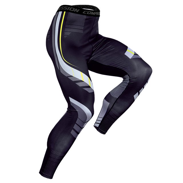 Pantalon de Sport pour Homme Imprimé Moulant Extensible Évacuant l'Humidité Course Gym Basketball
