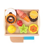 DIY Wooden Pretend Play Kitchen Toy Cut Fruit Vegetables Simulation Kitchen Set Early Education Toys For Children Kids Girl