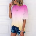 thumbnail image 4 of Timegard Plus Size Tops for Women Gradient Color Short Sleeve Round Neck T Shirts Casual Trendy Tunic Blouses, 4 of 7