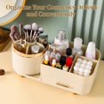 thumbnail image 3 of Makeup Organizer, 360° Rotatable Makeup Organizer, Rotating Makeup Case Box with Drawer, Large Capacity Cosmetic Display Case Skincare, Brushes, Eyeshadow, Lipstick, 3 of 7