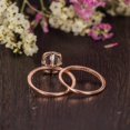 thumbnail image 4 of Natural Aquamarine Engagement Ring 2pcs Bridal Wedding Ring Set Unique Gold Plated Silver Band Moissanite Accented Ring March Birthstone Ring, 4 of 4
