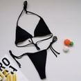 thumbnail image 4 of DPTALR Women Sexy Solid And Printed Swimwear Bikini Split Swimsuit Set, 4 of 4