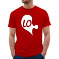 thumbnail image 2 of Chandails Assortis pour Couples T-Shirts Saint-Valentin Décontractés à Manches Courtes Mode Imprimé Cœur Col Rond T-Shirts Légers Confortables Doux Respirants Blouse T-Shirt pour Lui et Elle Rouge TG, 2 of 4