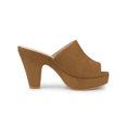 thumbnail image 3 of BLISSFUL STEP Women's Chunky Heels Platform Open Toe Slides Sandals Brown 9, 3 of 7