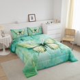 thumbnail image 3 of Erosebridal Ensemble de Literie Papillon Aquarelle Vert Grand, Couette Animal Mignon, Réversible 3 Pcs, 3 of 8