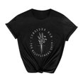 thumbnail image 3 of TSADFHJI T-Shirts pour Femmes Graphique T-Shirt pour Femme à Col Rond d'Été à la Mode Décontracté à Manches Courtes avec Petite Fleur Imprimée T-Shirt en Coton Coloré S Noir, 3 of 3