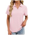 thumbnail image 2 of Pisexur Hauts pour Femmes Tendances Mode Chemises Col à Revers Col en V Manches Courtes Blouse Chic Décontractée Tunique Hauts Rose,TG, 2 of 7
