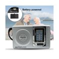 thumbnail image 4 of BC-R2048 Mini Radio Pocket Size Telescopic Antenna Battery Powered Portable AM FM Radio for Elder-Silver Gray, 4 of 5
