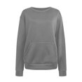 thumbnail image 3 of Pulls à Manches Longues pour Femmes Blouses à Manches Longues Mode Féminine Solide Ample Col Rond Blouse à Manches Longues avec Poche Pull Blouses à Manches Longues pour Femmes Hauts à Manches Longues, 3 of 4
