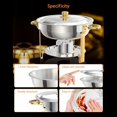 thumbnail image 2 of Plats Ronds Anti-Frottement pour Buffet 2, 4, Lot de 6, Serveurs et Réchauds de Buffet en Acier Inoxydable 5 Qt, Réchaud de Service avec Couvercle, Cuillère et Pinces Ensemble Complet pour Traiteur, Fêtes, 2 of 8