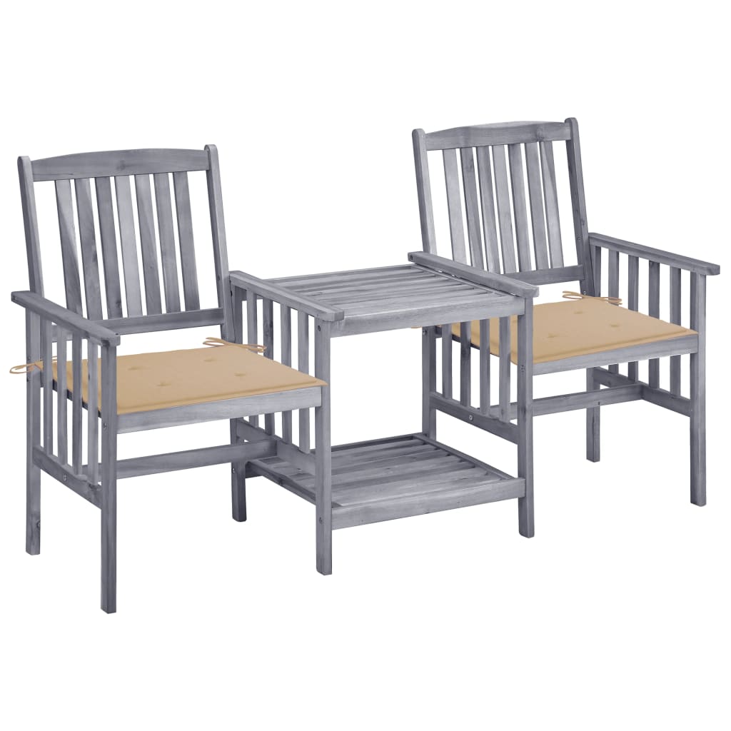 vidaXL Patio Bistro Set Table and Chairs Conversation Set Solid Acacia Wood