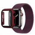 thumbnail image 1 of ALMNVO Apple Watch Band 42mm Screen Protector Case Braided Solo Loop Strap with Protective Case, Stretchy Wristband Elastic Nylon Strap Bracelet for iWatch Series 3 2 1,Wine red, 1 of 6