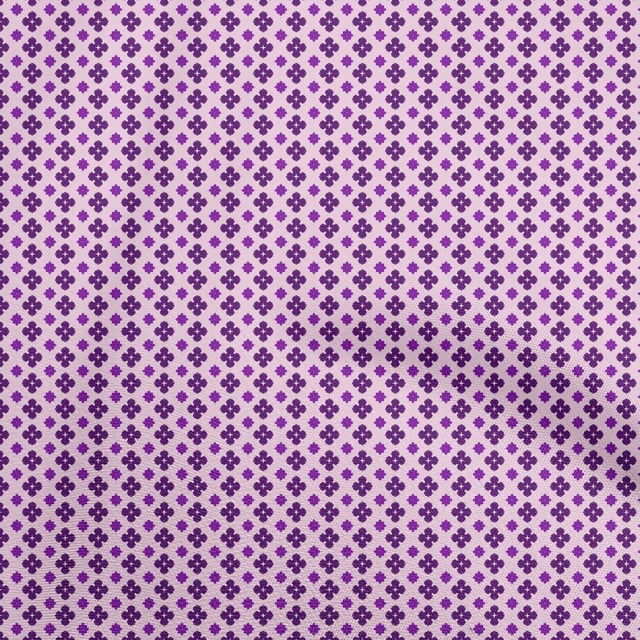 oneOone Cotton Cambric Violet Fabric Asian Block Print Sewing Craft Projects Fabric Prints By Yard 42 Inch Wide