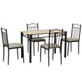 thumbnail image 1 of HOMCOM 5 Pieces Dining Set 1 Table 4 Chairs Cushion Seat Home Kitchen, 1 of 10