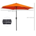 thumbnail image 3 of Outsunny Parasol de Patio 8,5 Pi, Parasol de Jardin avec 6 Baleines, Orange, 3 of 10