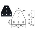 thumbnail image 1 of Bgsha 5 Hole Joint Plate Corner Angle Plate Support Connection Strip for3030 4040 2020, 1 of 9