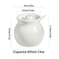 thumbnail image 4 of Qeeadeea/Solid Color Ceramic Sugar Bowl With Lid, Porcelain Sugar Pot With Spoon, Small Salt Pot, Storage Jar, For Coffee Bar, Restaurant-White-400ml, 4 of 7