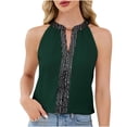 thumbnail image 1 of WRKEKC Hauts Habillés Décontractés pour Femmes Col Licou Insert à Paillettes Mode Haut Sans Manches Camisole à Col en V, 1 of 6